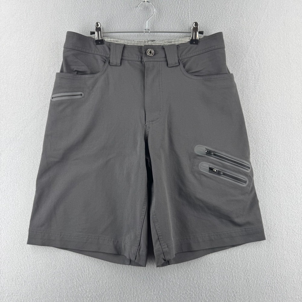 Lululemon Shorts Mens Fits 31 Gray Nylon Stretch Cargo Shorts Mountain Bike Hike
